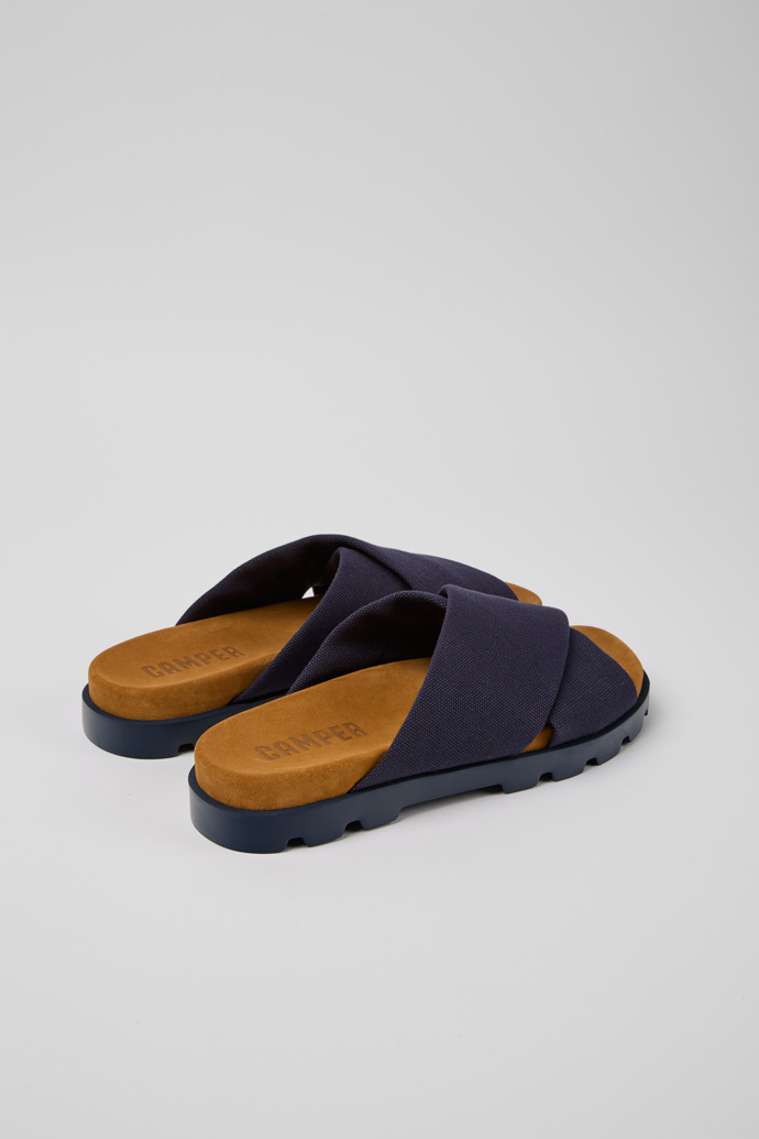 Back view of Brutus Sandal Blue recycled cotton sandals for men