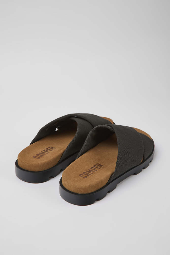 Back view of Brutus Sandal Gray recycled cotton sandals for men