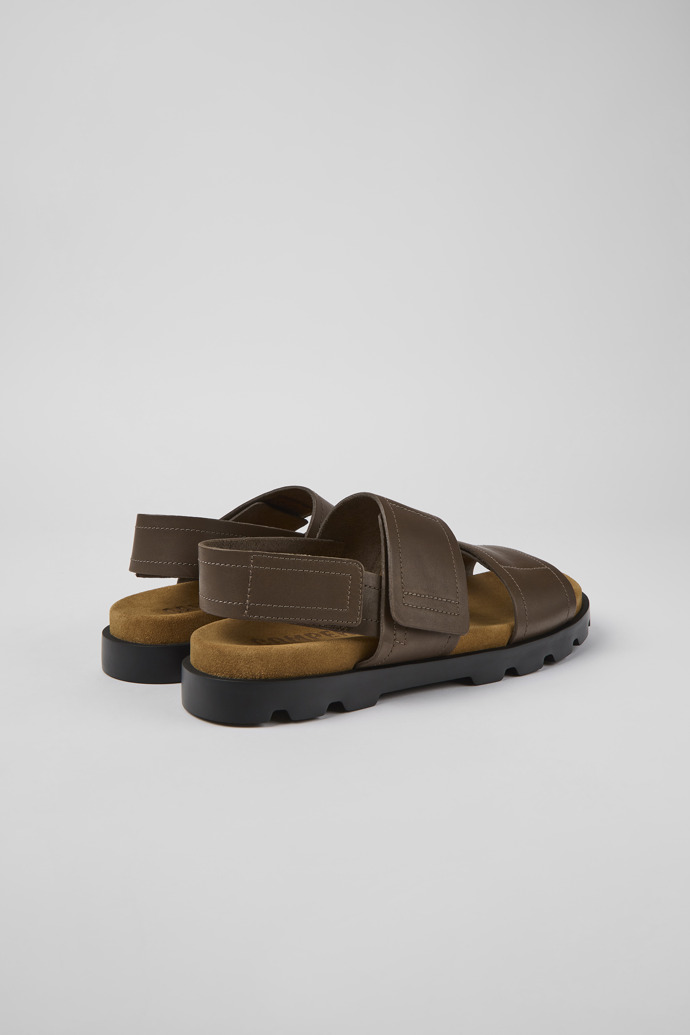 Back view of Brutus Sandal Brown leather sandals for men