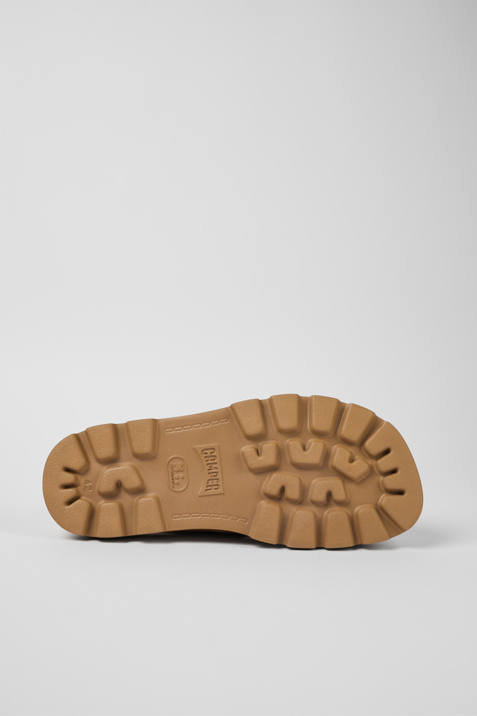 The soles of Brutus Sandal Beige Leather 2-Strap Sandal for Men