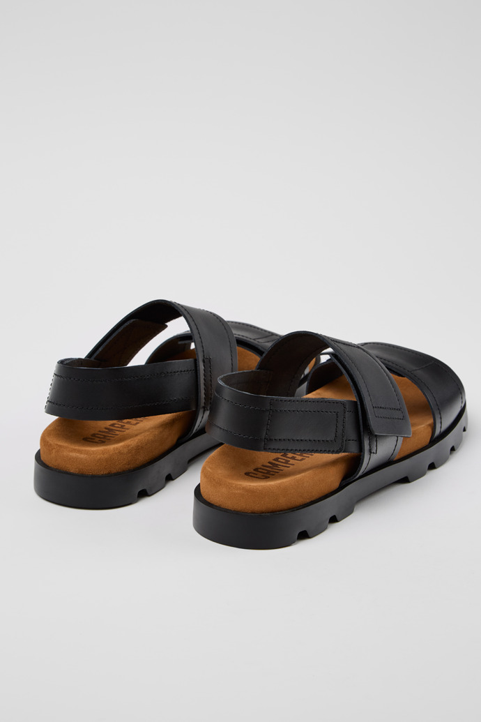 Back view of Brutus Sandal Black Leather Men's Sandals.