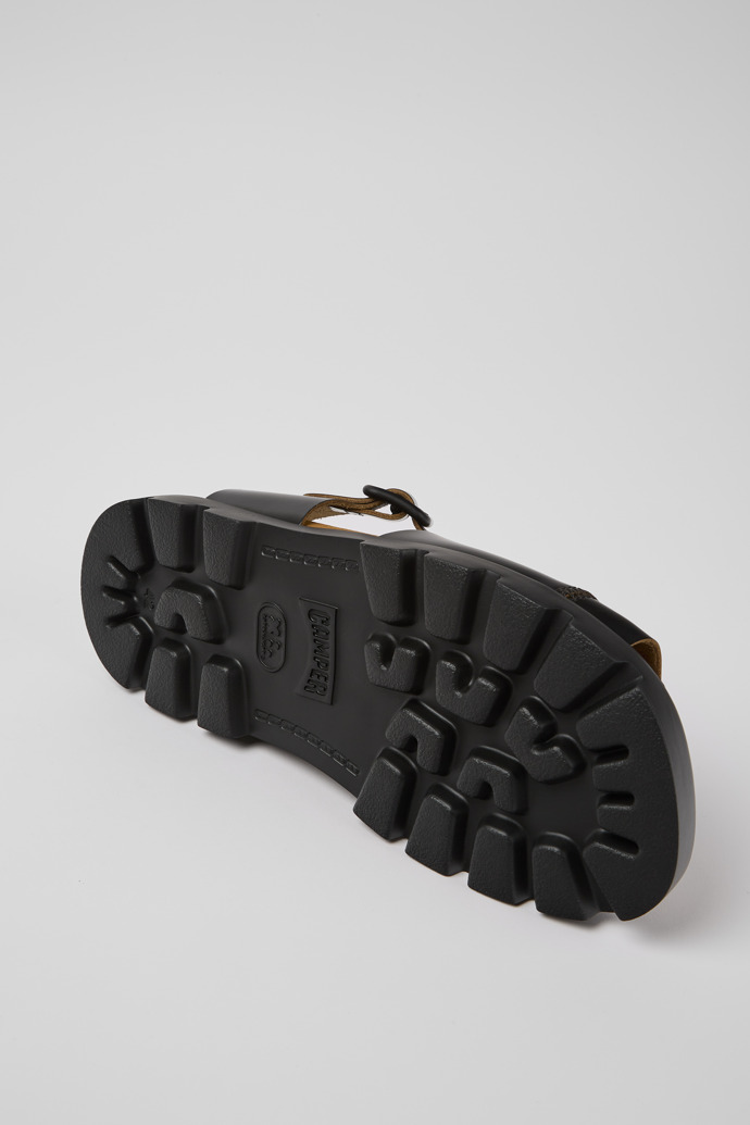 The soles of Brutus Sandal Black leather sandals for men