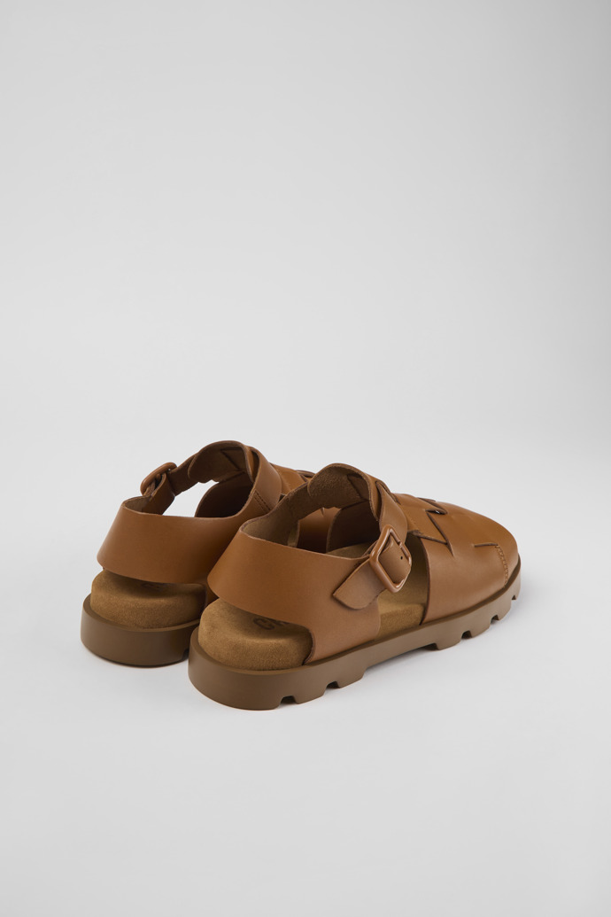 Back view of Brutus Sandal Brown leather sandals for men