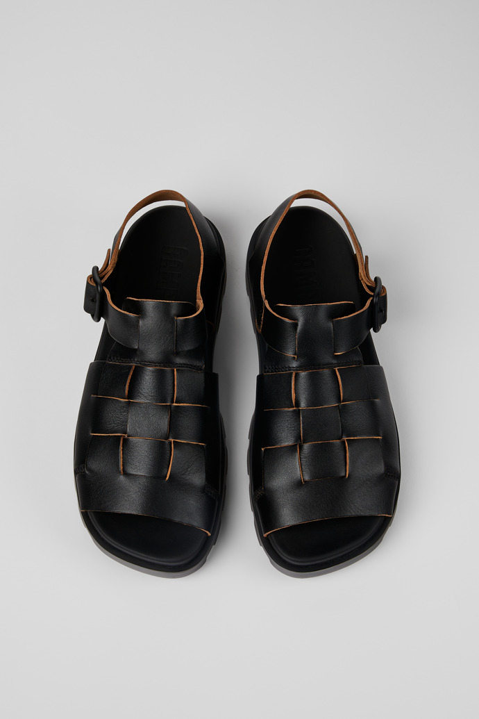 Brutus Sandal Sandálias em couro pretas para homem