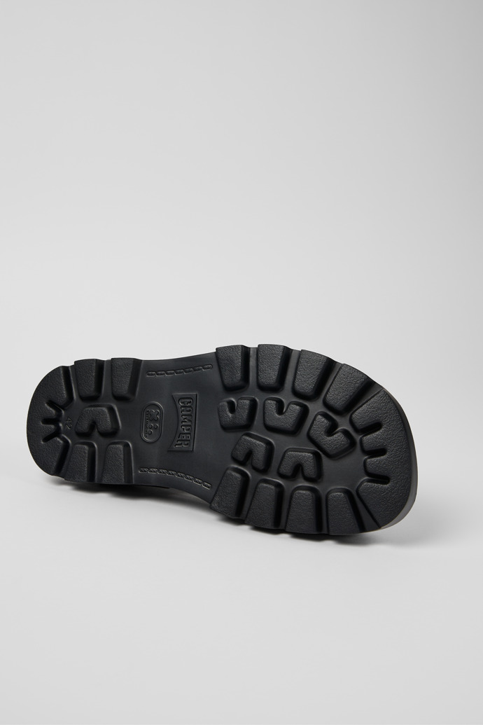 The soles of Brutus Sandal Black Leather Sandal for Men