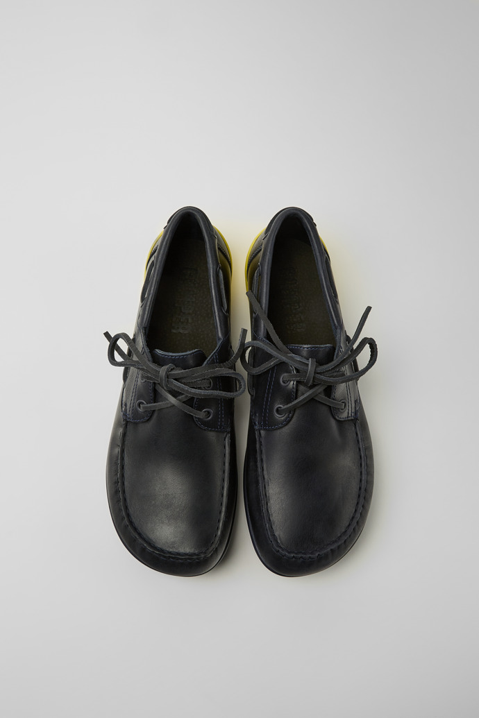 Peu Circuit Blue leather shoes for men modelin üstten görünümü