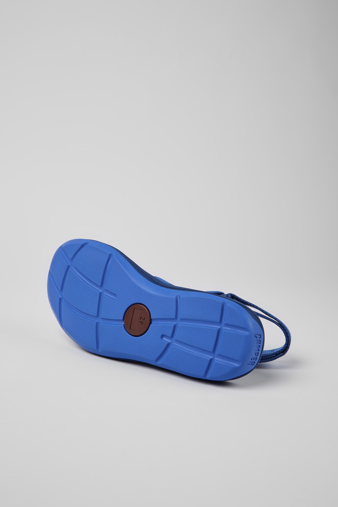 The soles of Match Blue recycled PET sandals for men