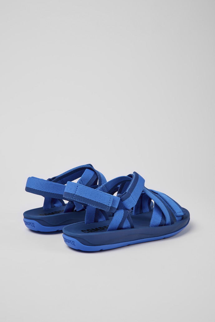 Back view of Match Blue recycled PET sandals for men