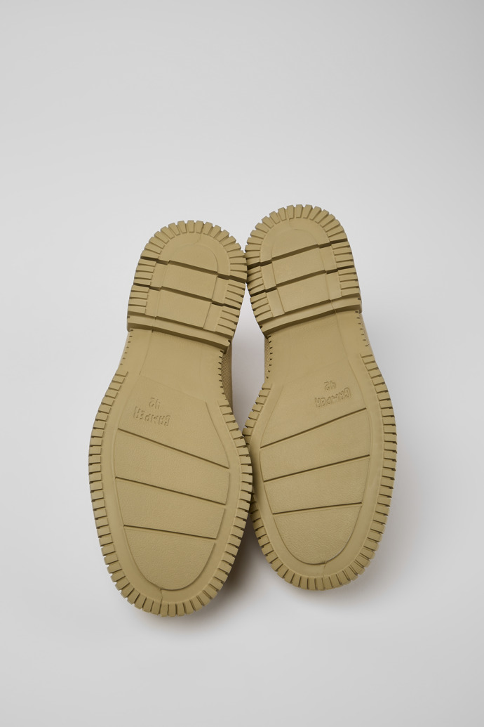 The soles of Pix Beige recycled cotton shoes for men