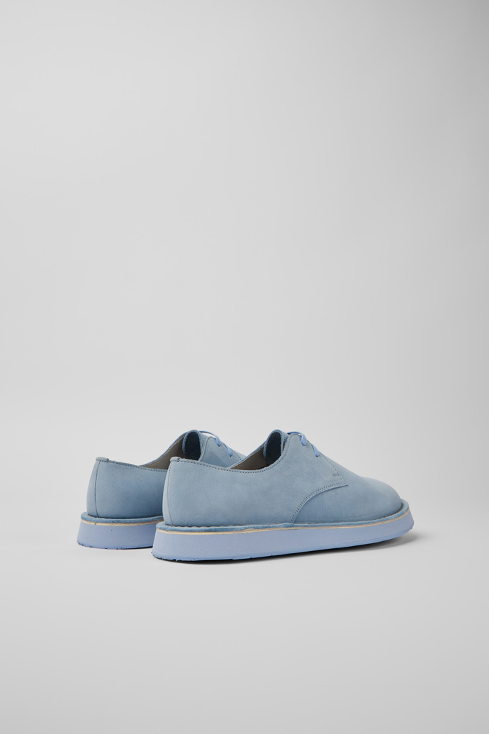 Back view of Brothers Polze Blue leather shoes for men