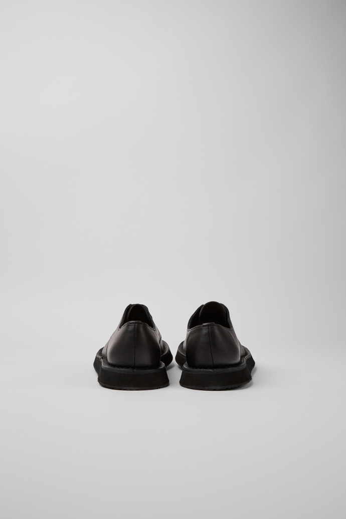 Back view of Brothers Polze Black leather shoes for men