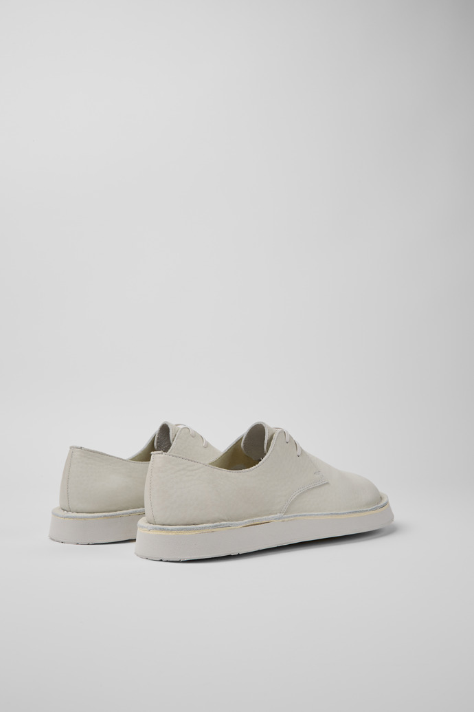 Back view of Brothers Polze White leather shoes for men