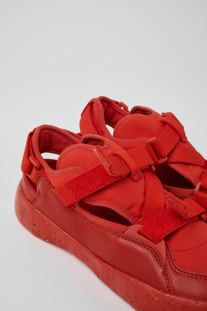 Close-up view of Peu Stadium Red semi-open sneakers for men