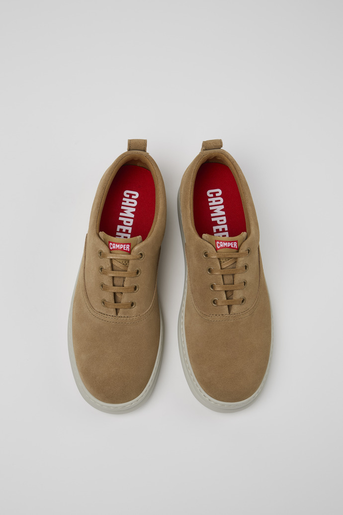 Overhead view of Runner Brown nubuck sneakers for men