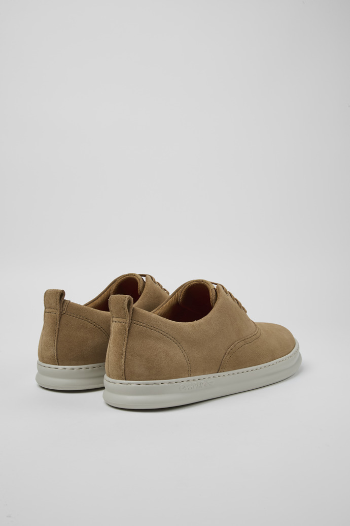 Back view of Runner Brown nubuck sneakers for men