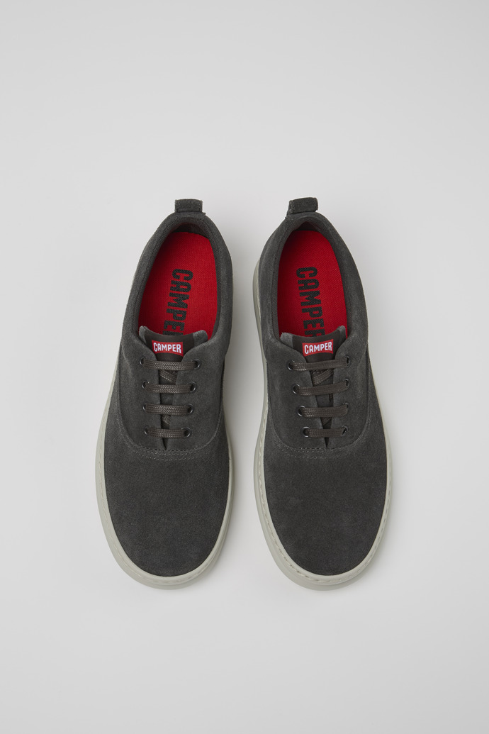 Overhead view of Runner Gray nubuck sneakers for men