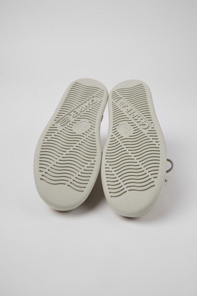 The soles of Runner Beige textile sneakers for men