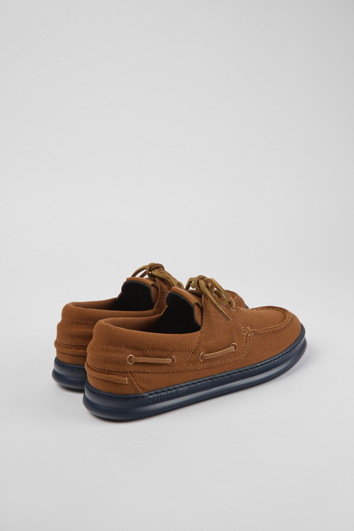Back view of Runner Brown textile sneakers for men