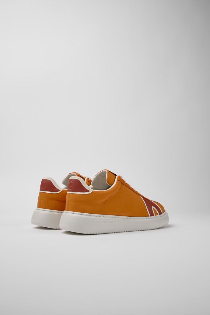 Back view of Runner K21 Orange, red, and white sneakers for men