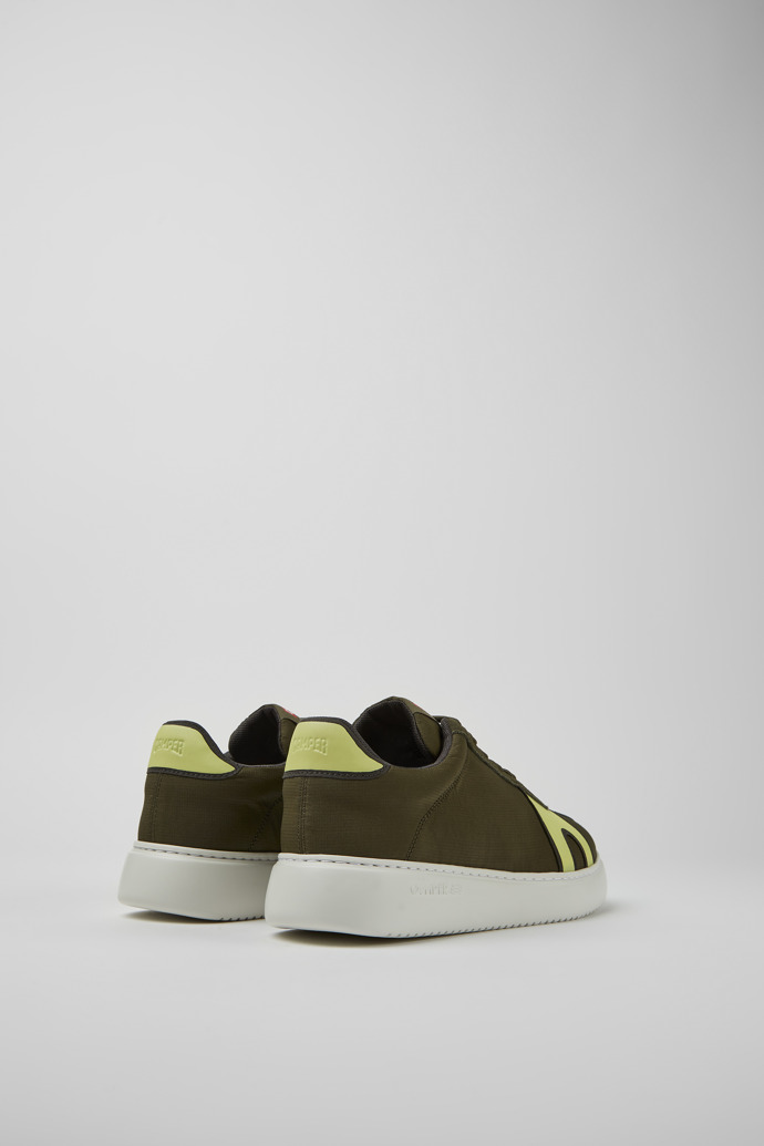 Back view of Runner K21 Green and yellow sneakers for men