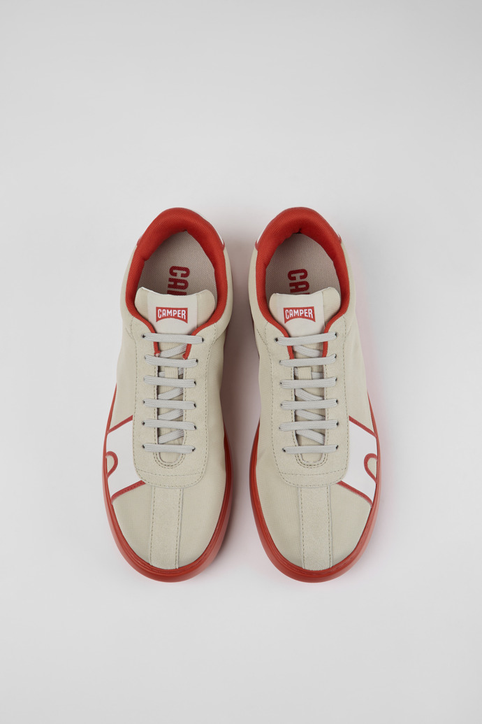 Runner K21 Sneakers gris y rojo de tejido y nobuk para hombre