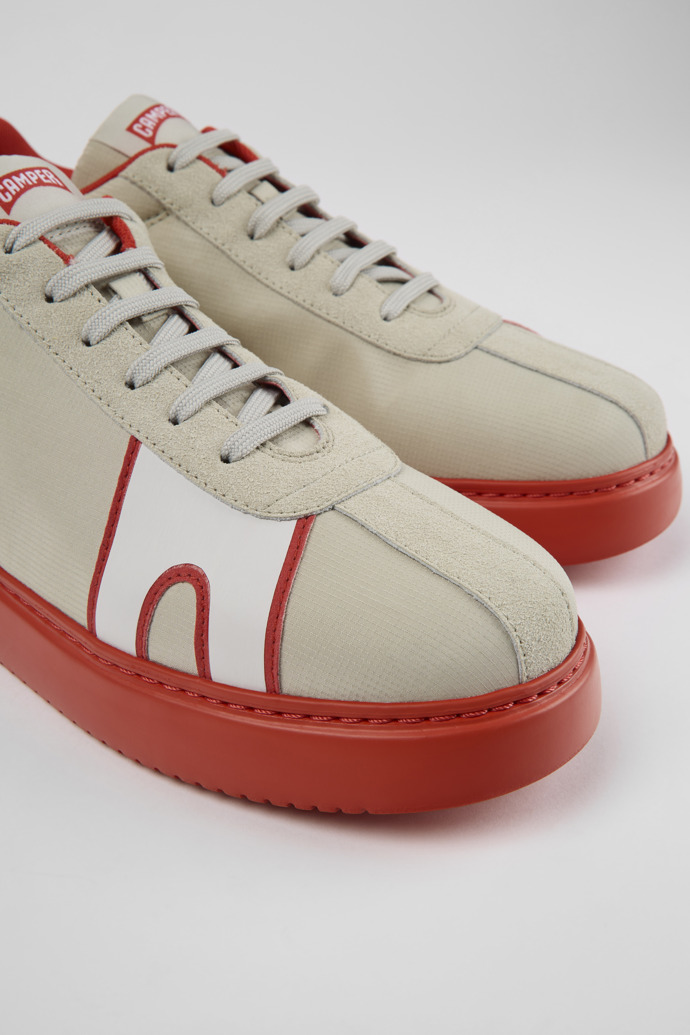 Runner K21 Sneakers gris y rojo de tejido y nobuk para hombre