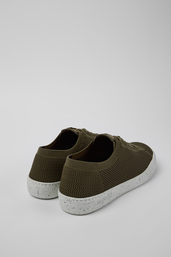 Back view of Peu Touring Green textile sneakers for men