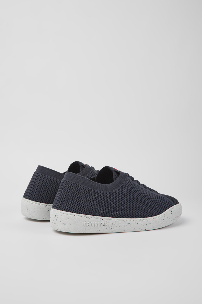 Back view of Peu Touring Blue textile sneakers for men