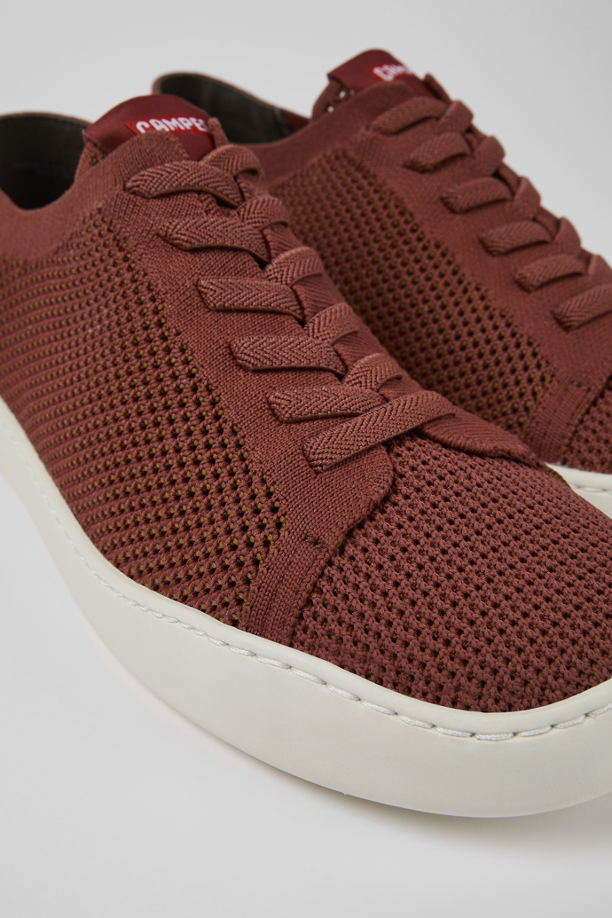 Close-up view of Peu Touring Red Textile Sneaker for Men