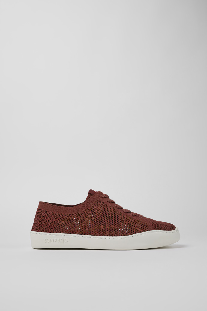 Image of Side view of Peu Touring Red Textile Sneaker for Men
