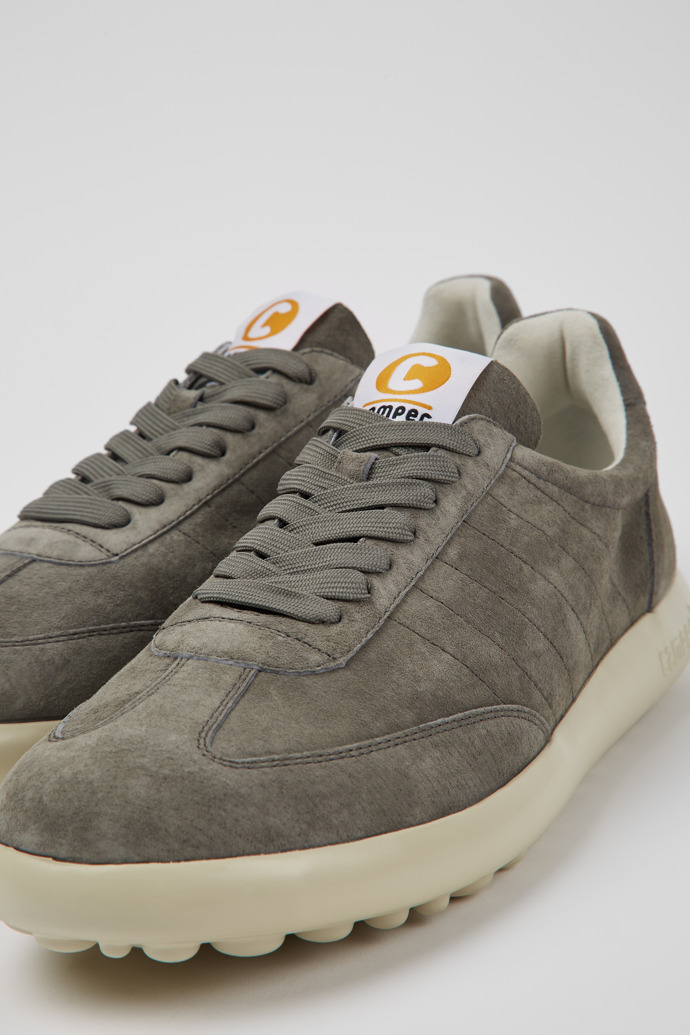 Close-up view of Pelotas XLite Grey nubuck sneakers for men