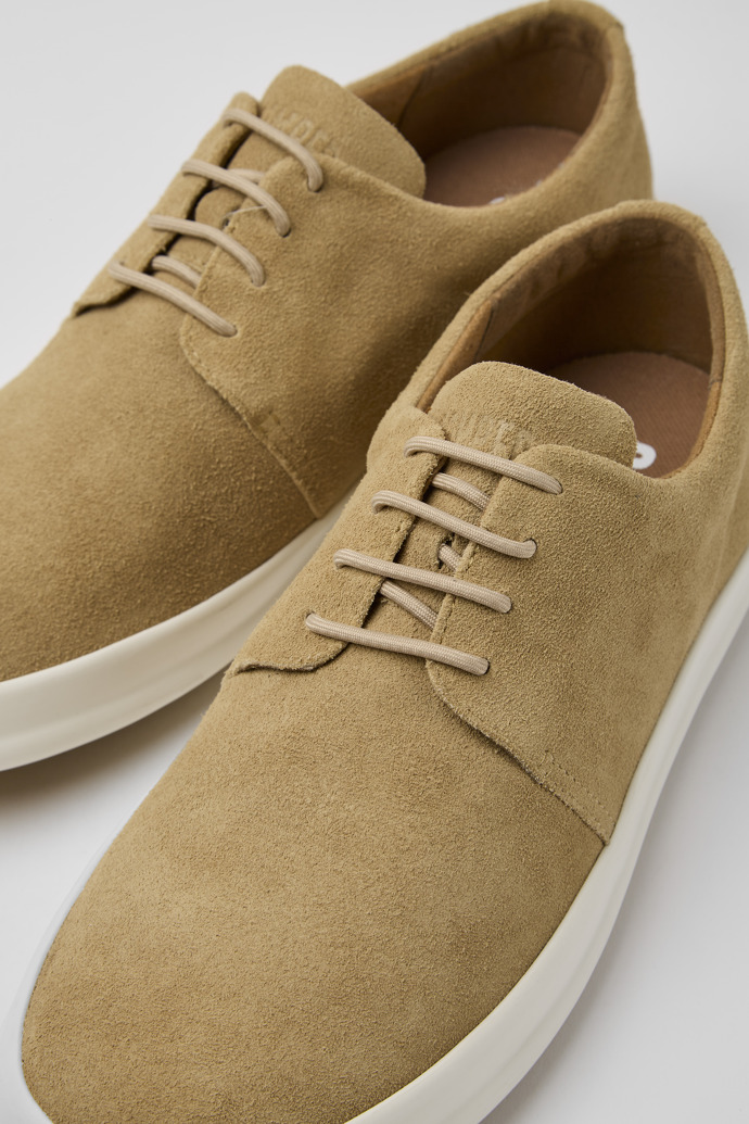 Close-up view of Chasis Beige nubuck shoes for men
