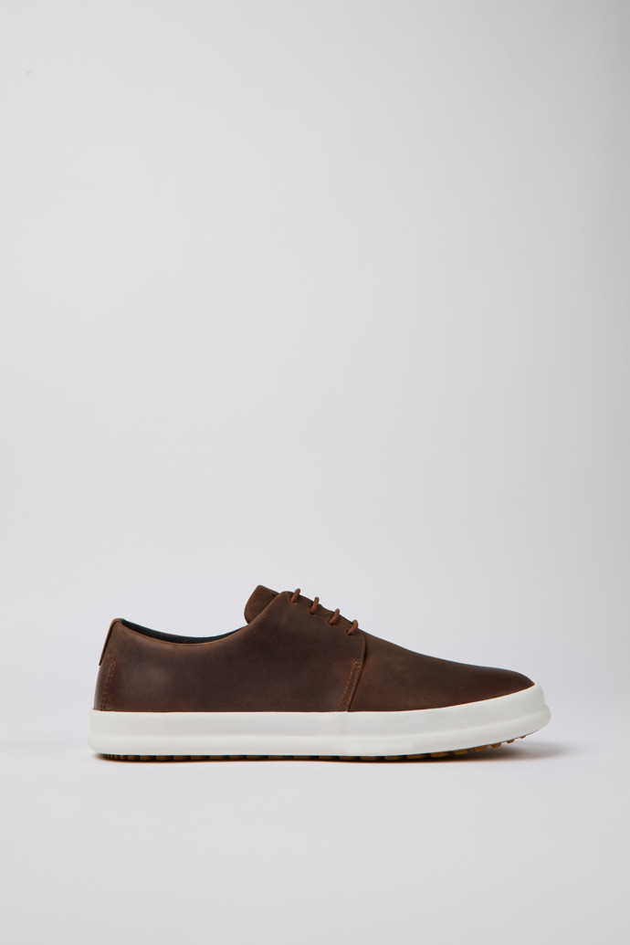 Side view of Chasis Brown leather shoes for men