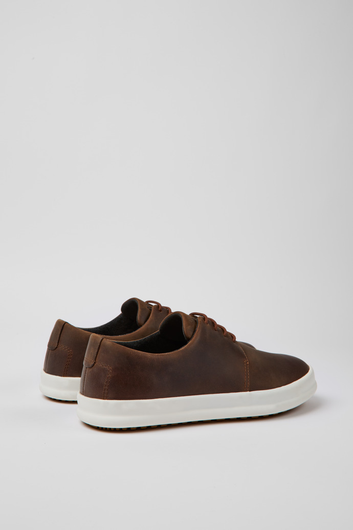 Back view of Chasis Brown leather shoes for men