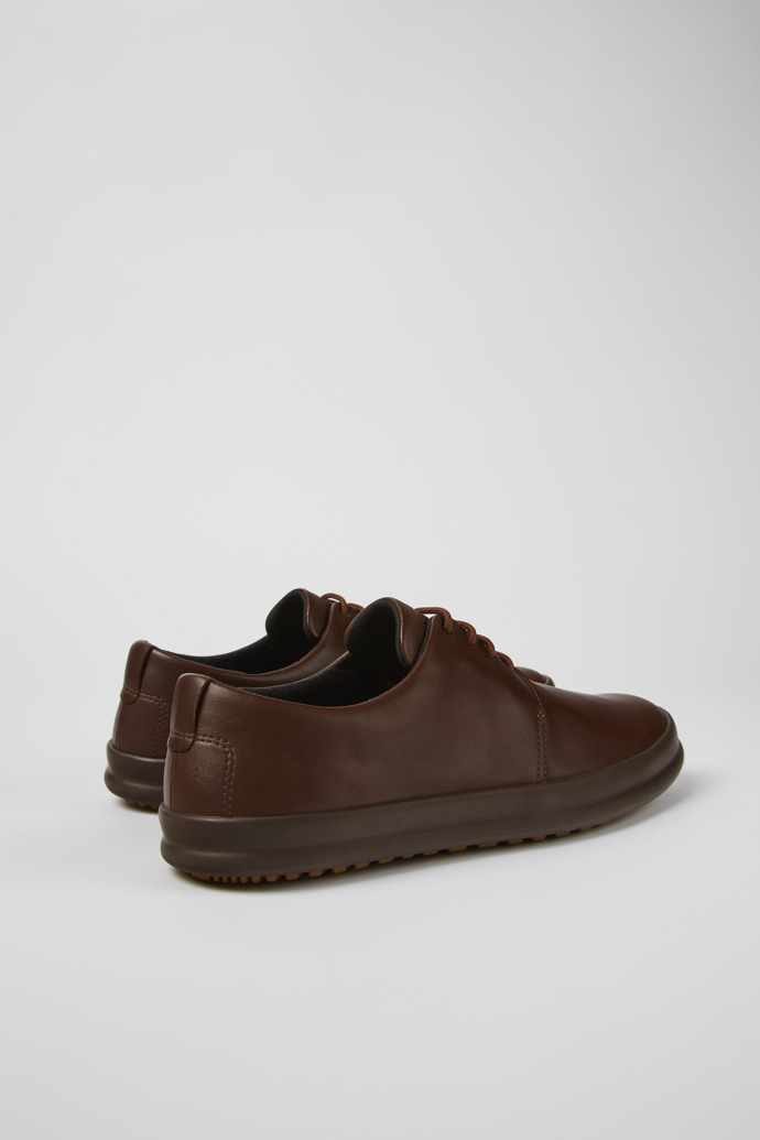 Back view of Chasis Brown leather shoes for men
