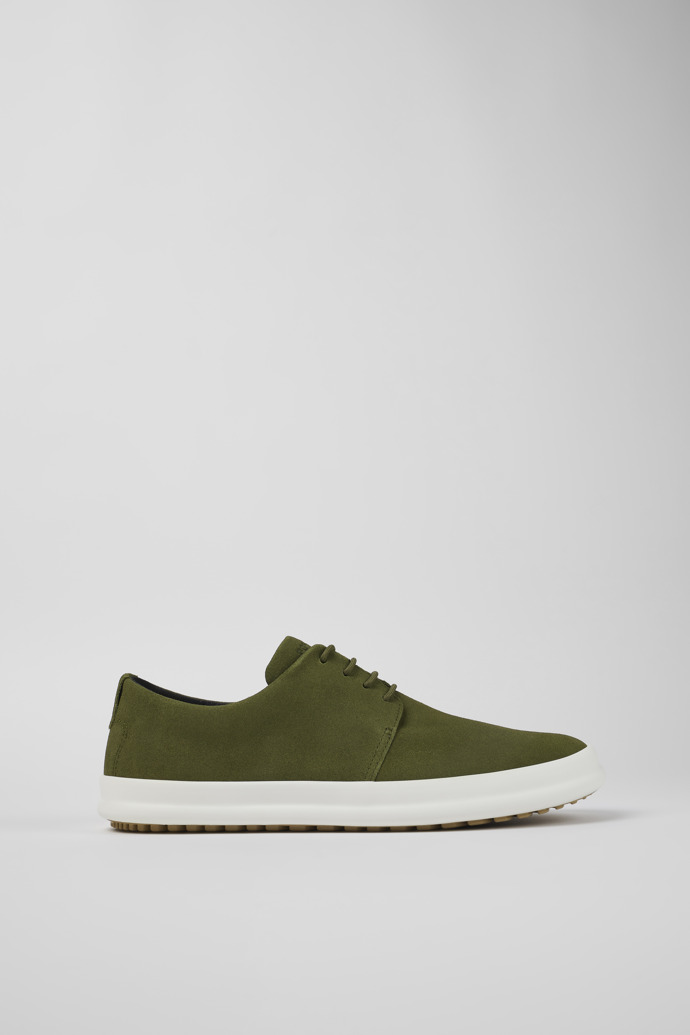 Image of Side view of Chasis Green Nubuck Blucher for Men