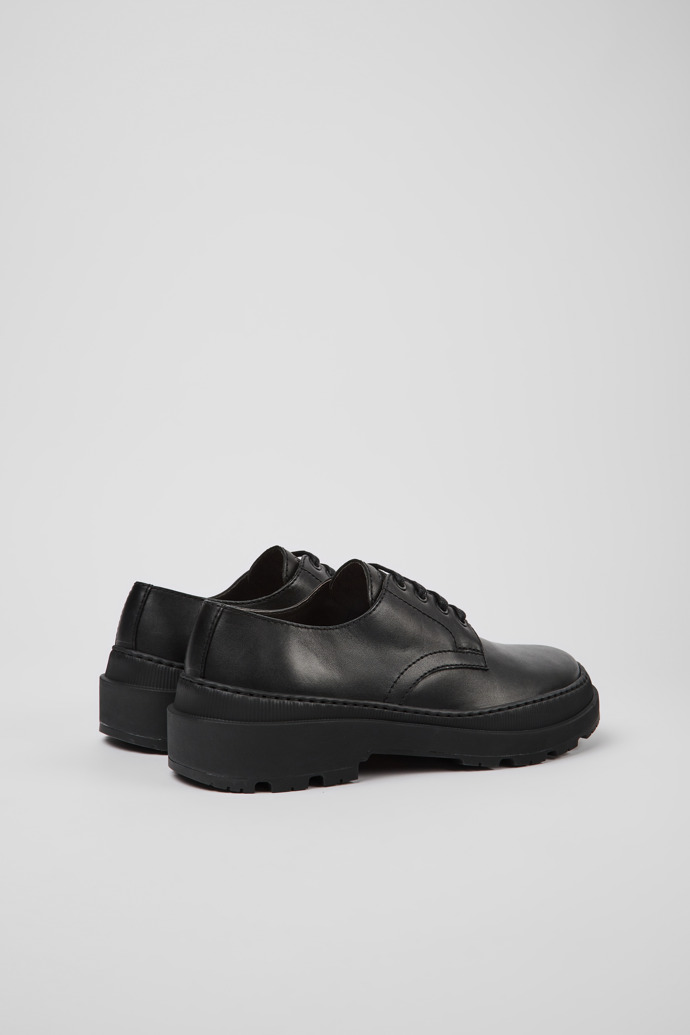 Back view of Brutus Trek Black leather shoes for men