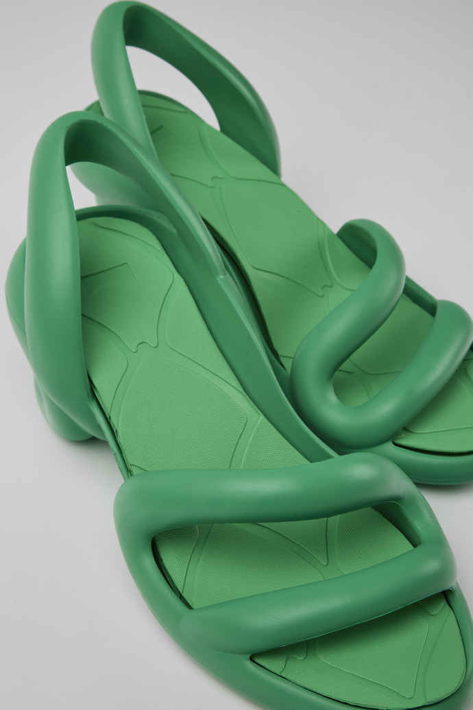 Close-up view of Kobarah Green unisex sandals