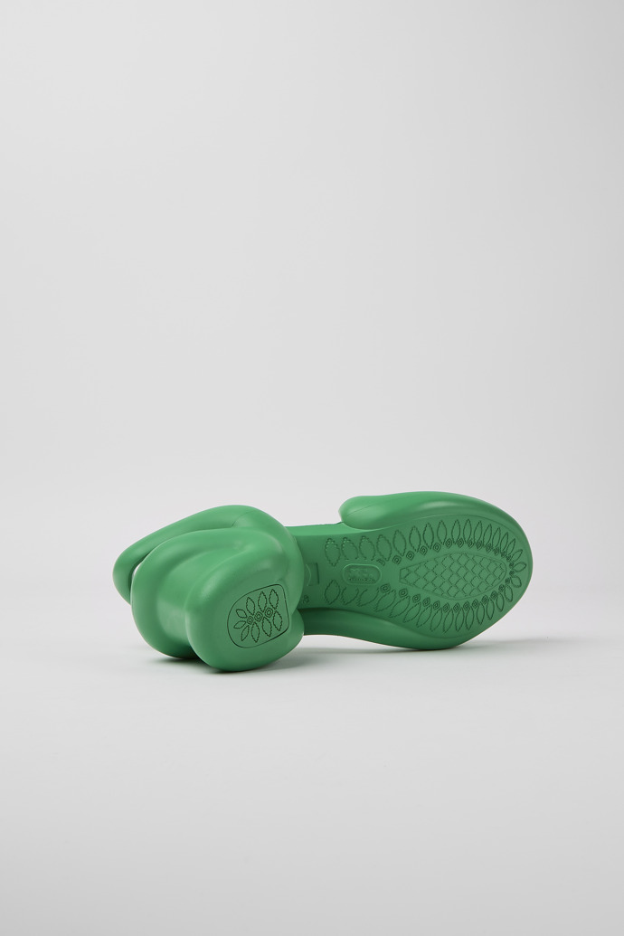 The soles of Kobarah Green unisex sandals