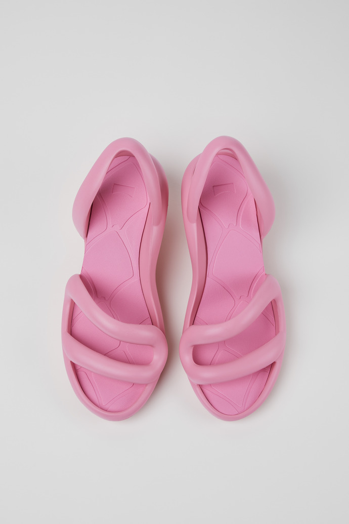 Overhead view of Kobarah Pink unisex sandal