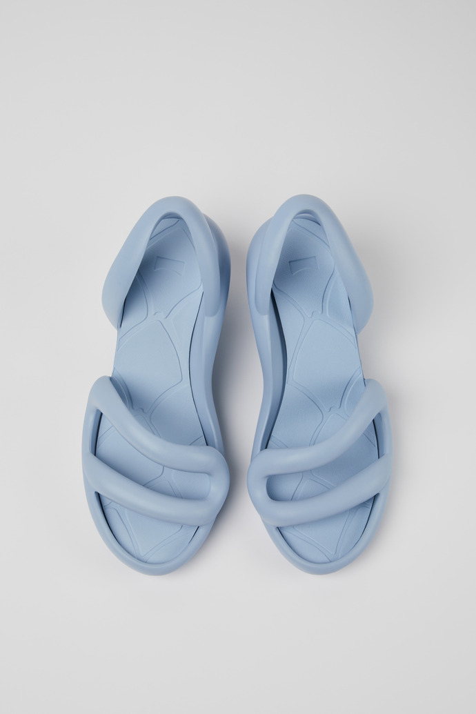 Overhead view of Kobarah Light blue unisex sandal