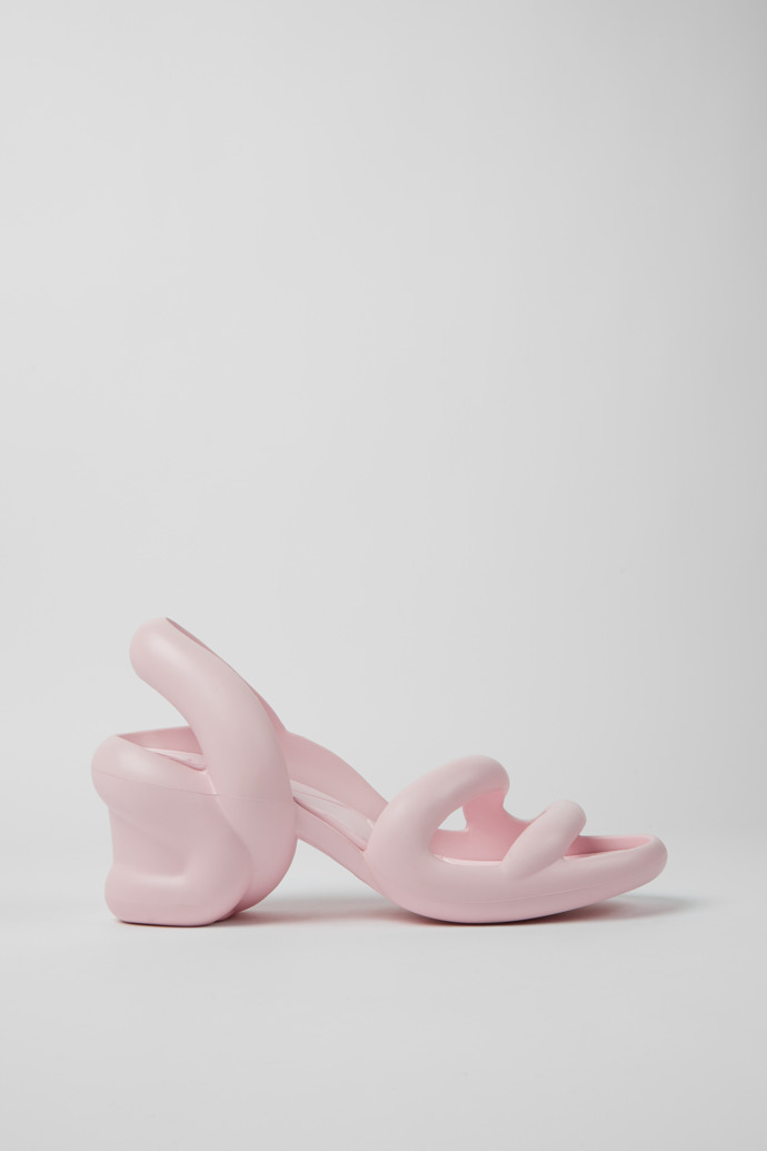 Image of Side view of Kobarah Pastel Pink unisex sandals