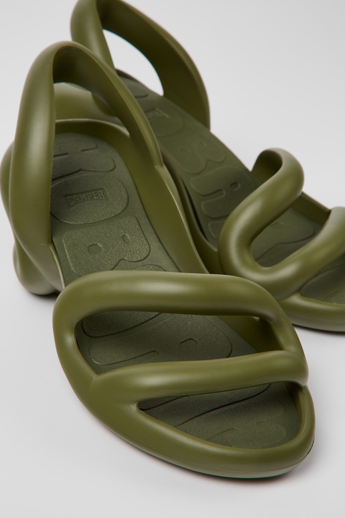 Close-up view of Kobarah Green unisex Sandal