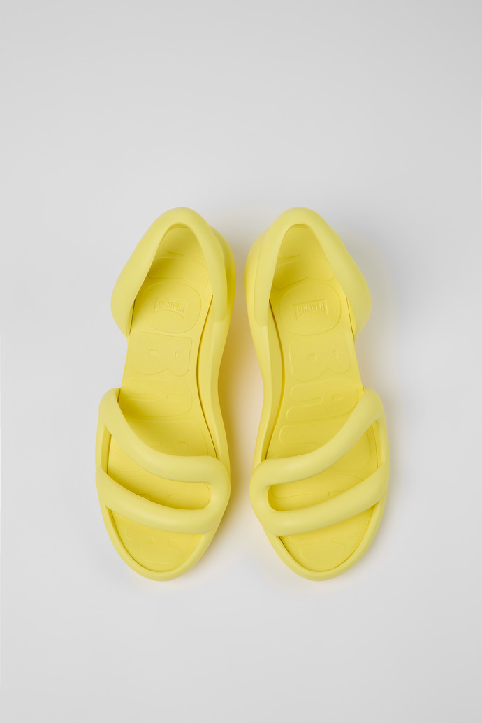 Overhead view of Kobarah Yellow unisex Sandal