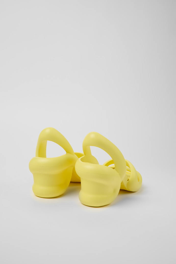 Back view of Kobarah Yellow unisex Sandal