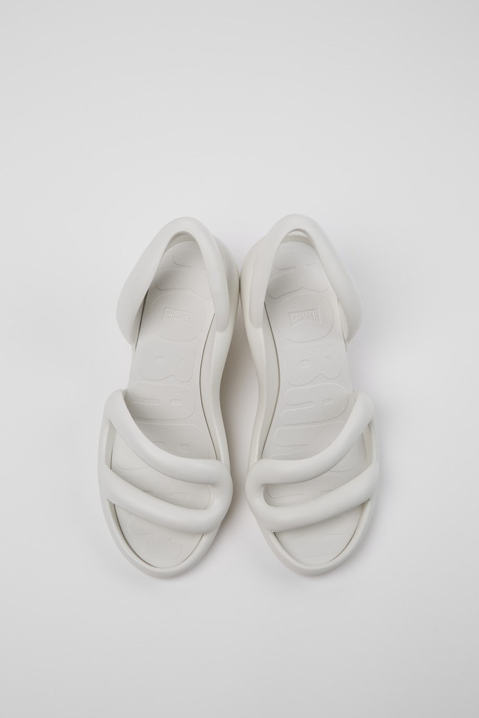 Overhead view of Kobarah White Textile Sandals for Men.