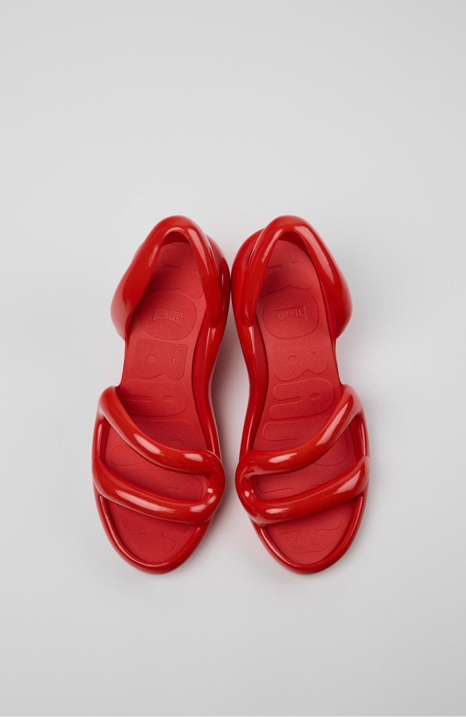 Overhead view of Kobarah Red Sandal for Men.