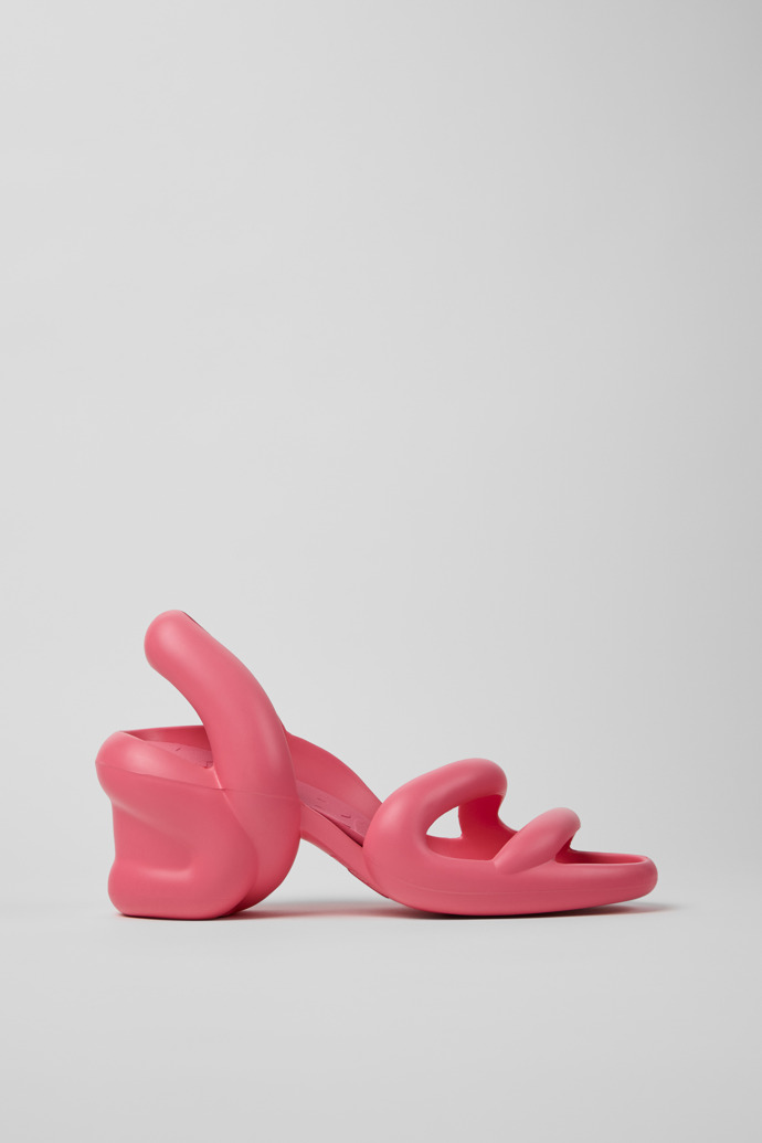 Side view of Kobarah Pink Synthetic Sandals for Men.