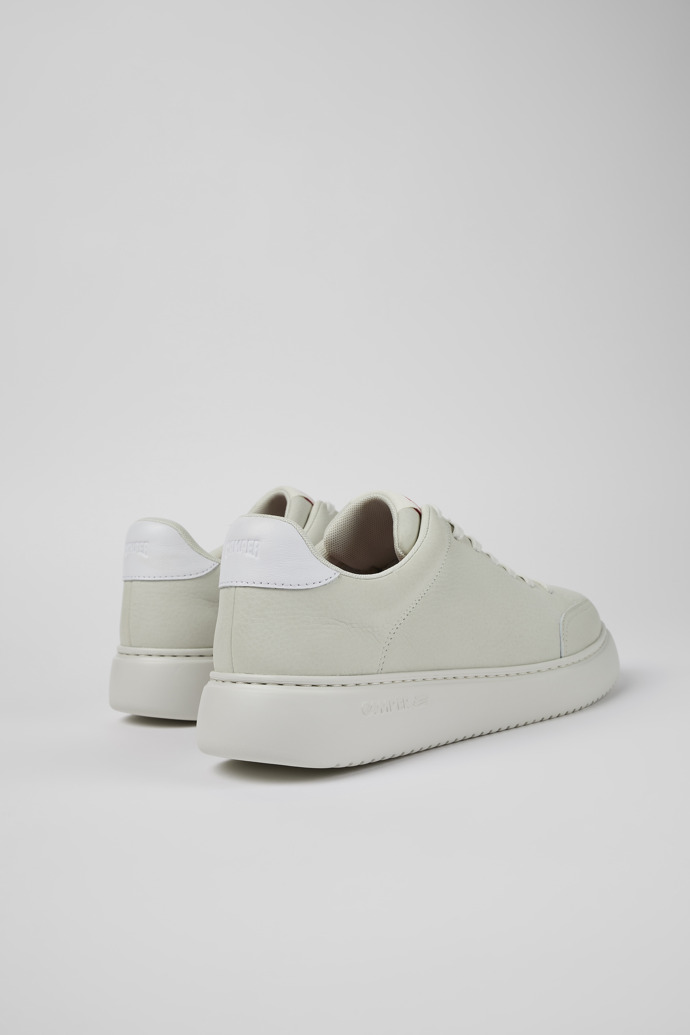Back view of Runner K21 White non-dyed leather sneakers for men