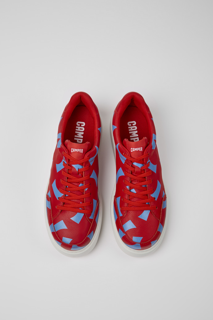 Runner K21 Sneaker gravada d’home de color vermell i blau
